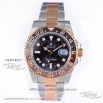 EW Factory Rolex GMT-Master II Root Beer 40MM 2836 Automatic Watch - 126711CHNR 2-Tone Rose Gold Oyster Band Black Face 